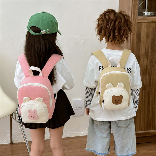 Children Backpack Cartoon Bunny Color Matching Shoulders