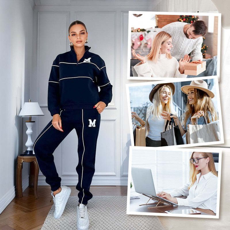 2 Piece Outfits Lounge Hoodless Pullover Sweatshirt Sweat suit Set With Pockets