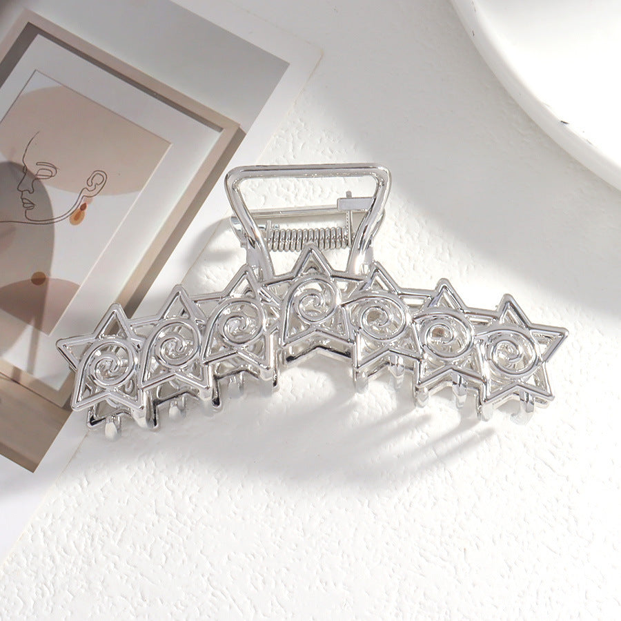 Silver Metal Barrettes Updo Hair Claw