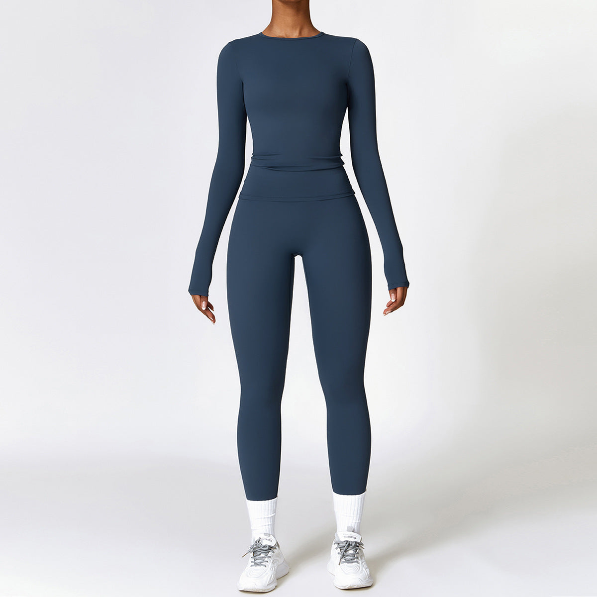 Tight-fitting Brushed Yoga Suit Quick-drying Fitness Long Sleeve Yoga Set