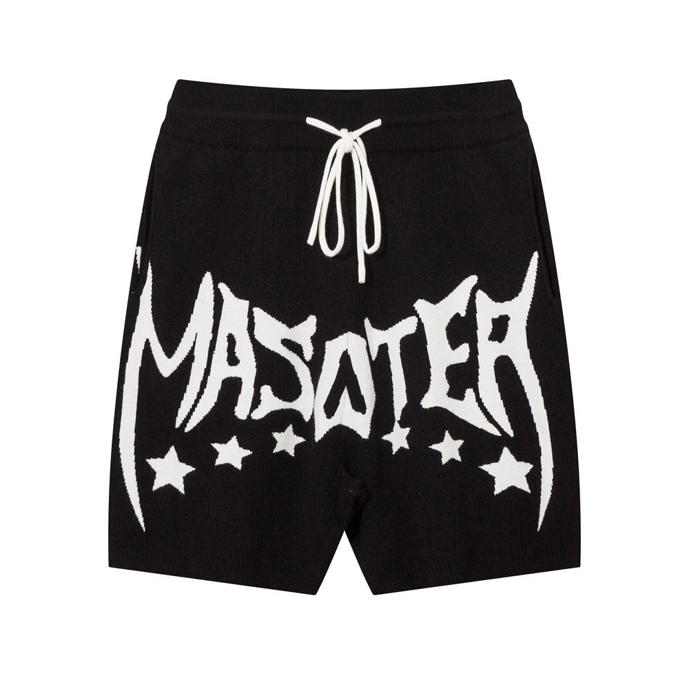 Gothic Letter Jacquard Wool Shorts