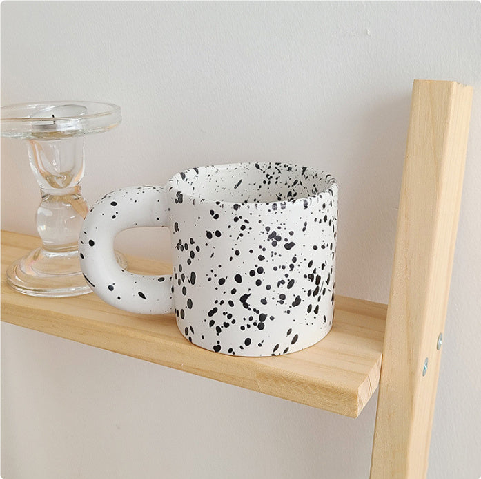 Polka Dot Splashed Ink Nordic Ceramic Mug