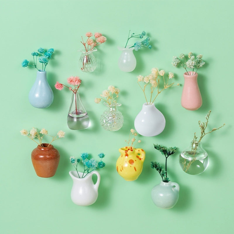 Magnetic Three-dimensional Decoration Refrigerator Sticker And Magnet Ceramic Mini Vases