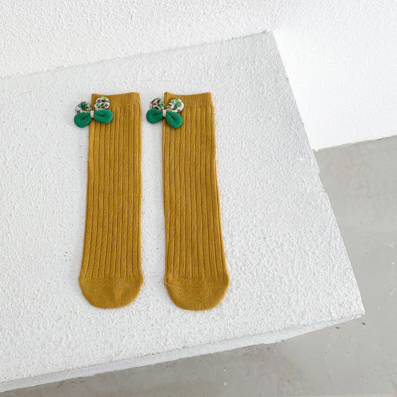 Bowknot Girls Straight Socks