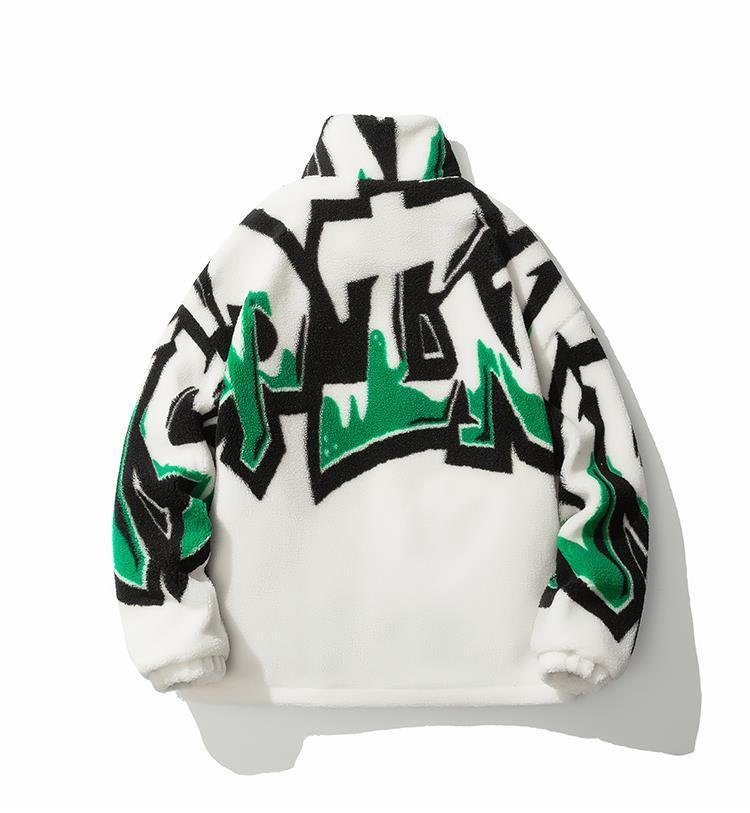 Fashion Printed Loose New Men's Fleece Cotton-padded Coat