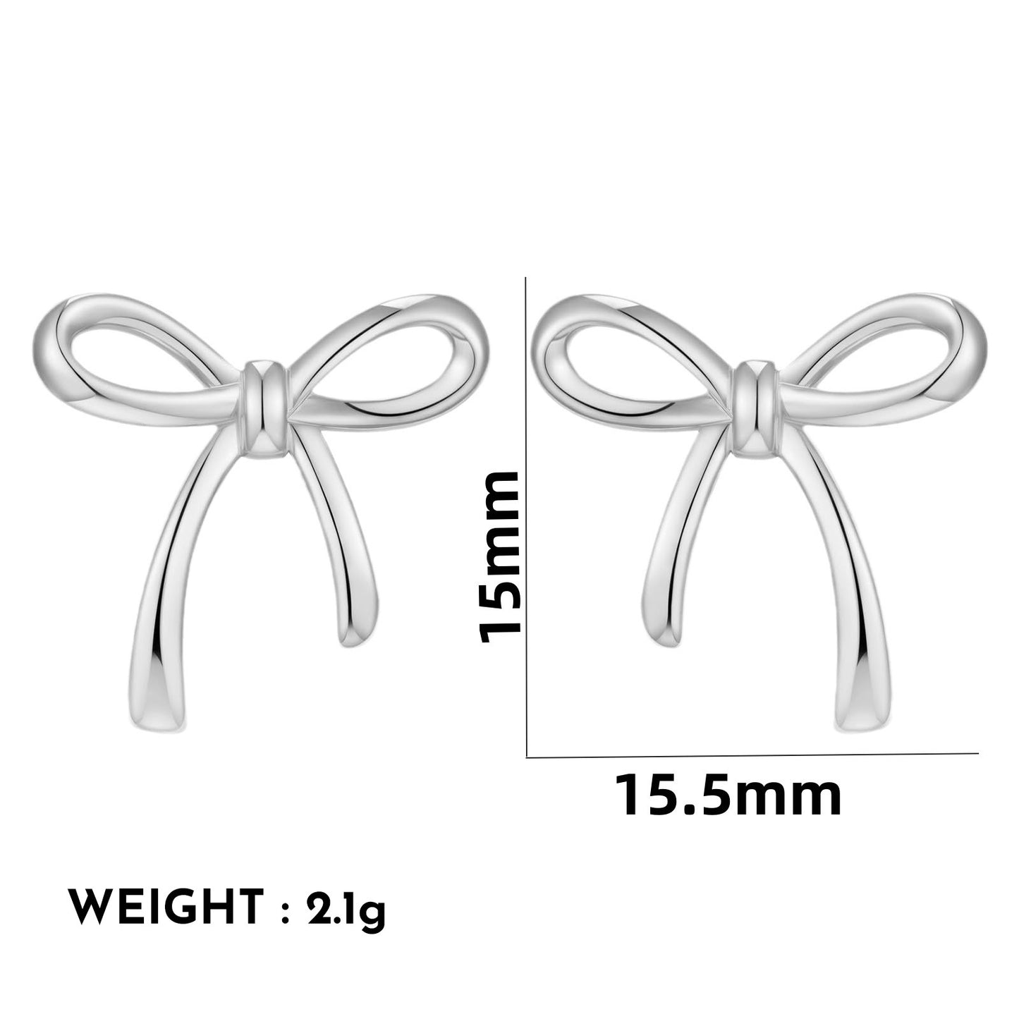 Gold & Silver Bow Necklace with Matching Bow Earrings