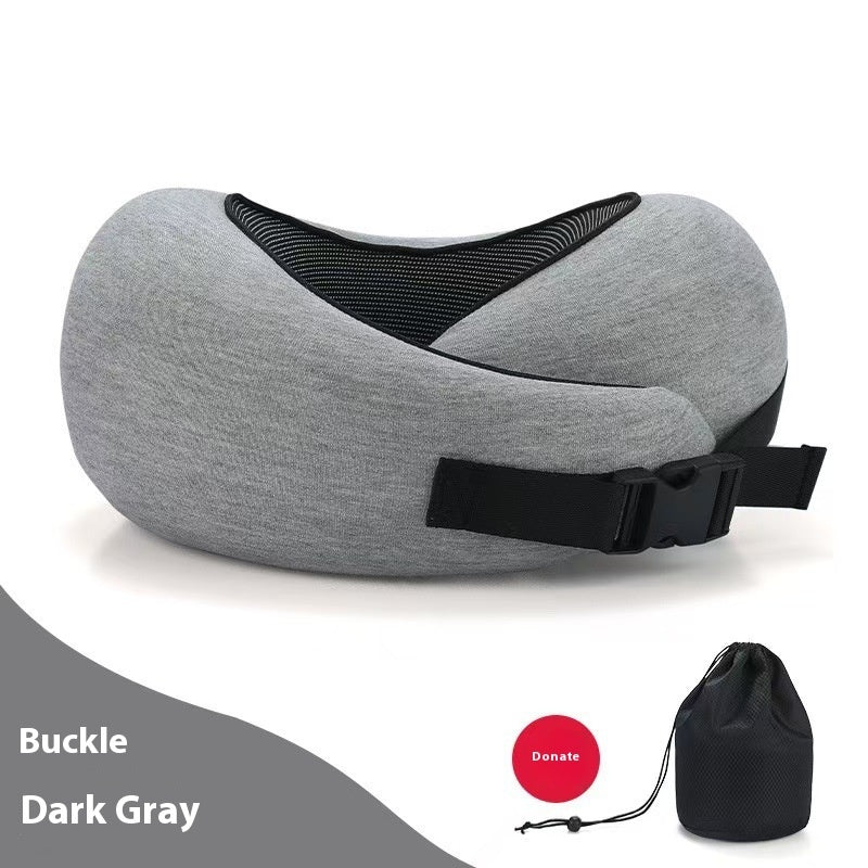 Soft Memory Foam Travel Neck Pillow U Shape Adjustable Support Comfortably Sleeping