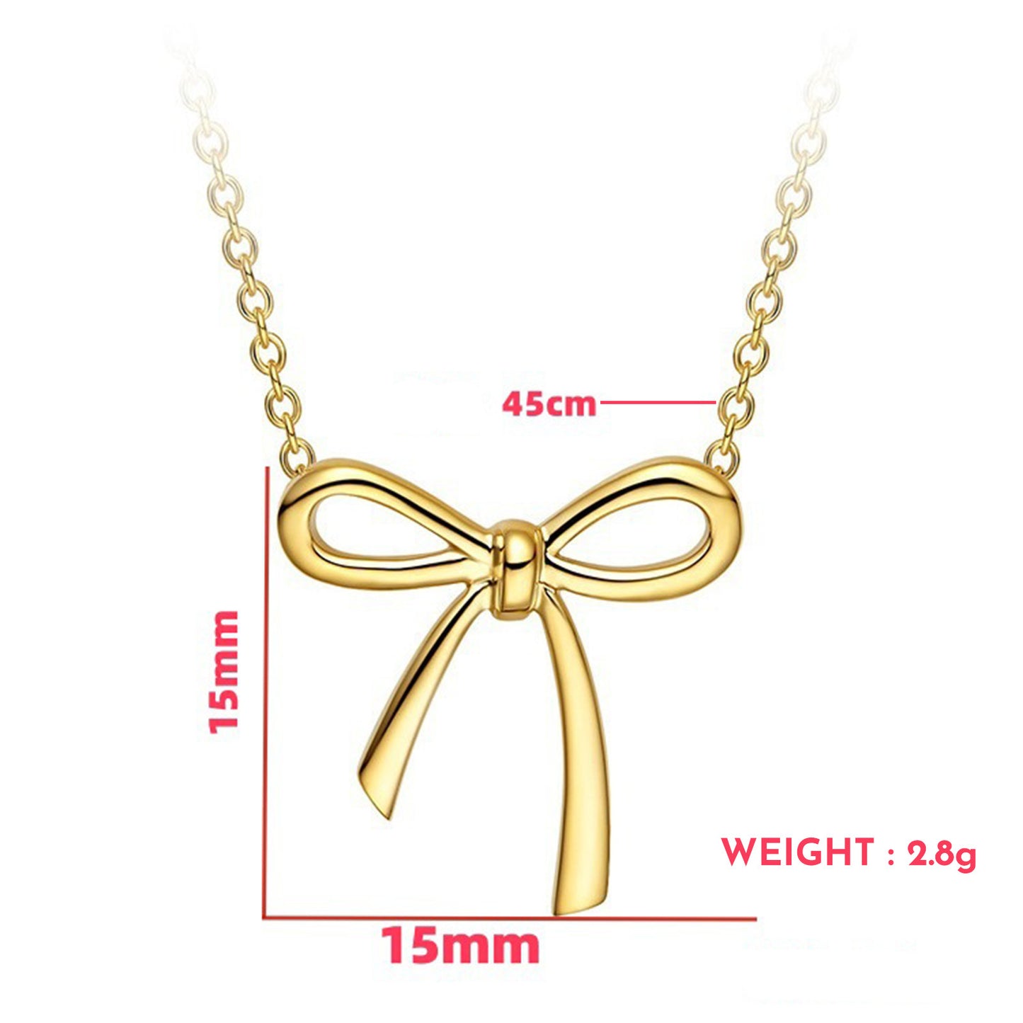 Gold & Silver Bow Necklace with Matching Bow Earrings
