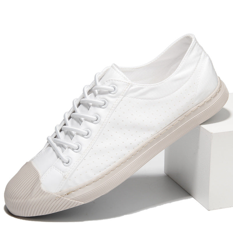 New Men Breathable Canvas Shoes Soft Comfortable Low-top Board