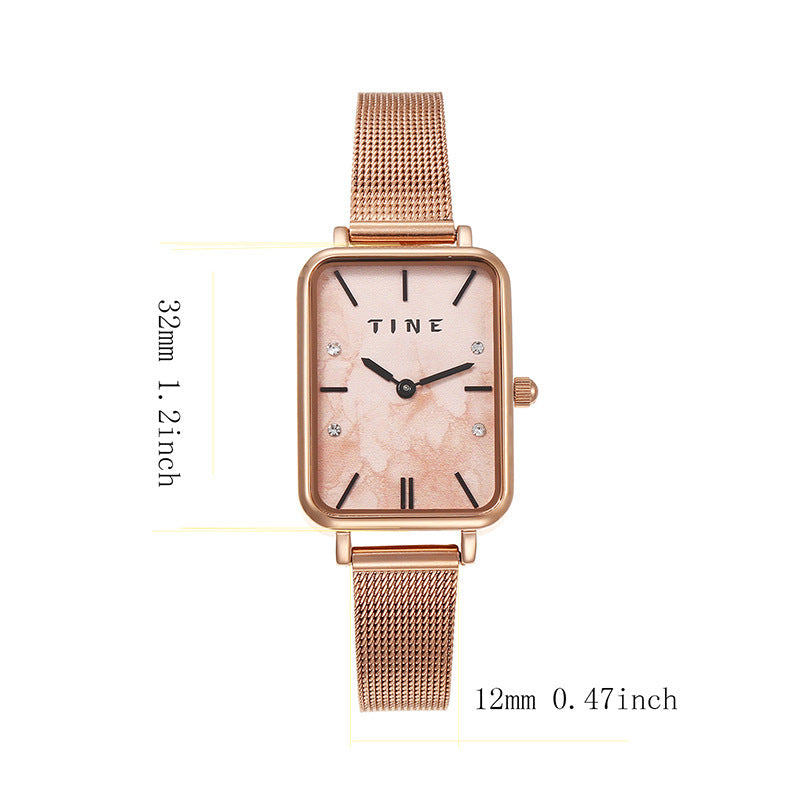 High-Grade Square Ins Style Student Steel Belt Watch