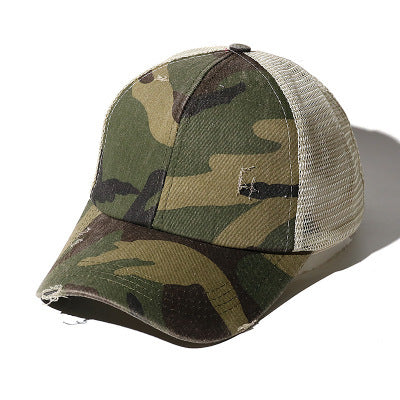 Ponytail Baseball Cap Cross Hole Opening