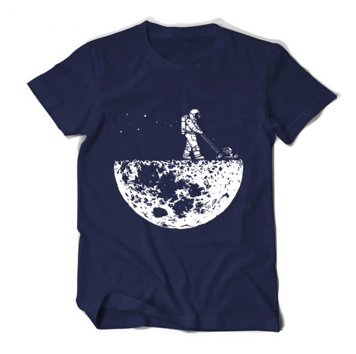 Moon Print Men T Shirt