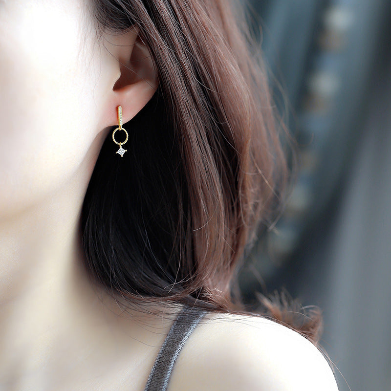 18K gold-covered geometric earrings