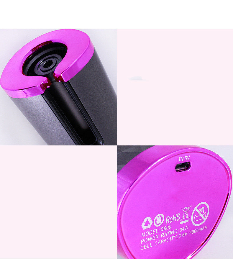 Rechargeable Automatic Hair Curler Portable Hair Curling Iron with LCD Display