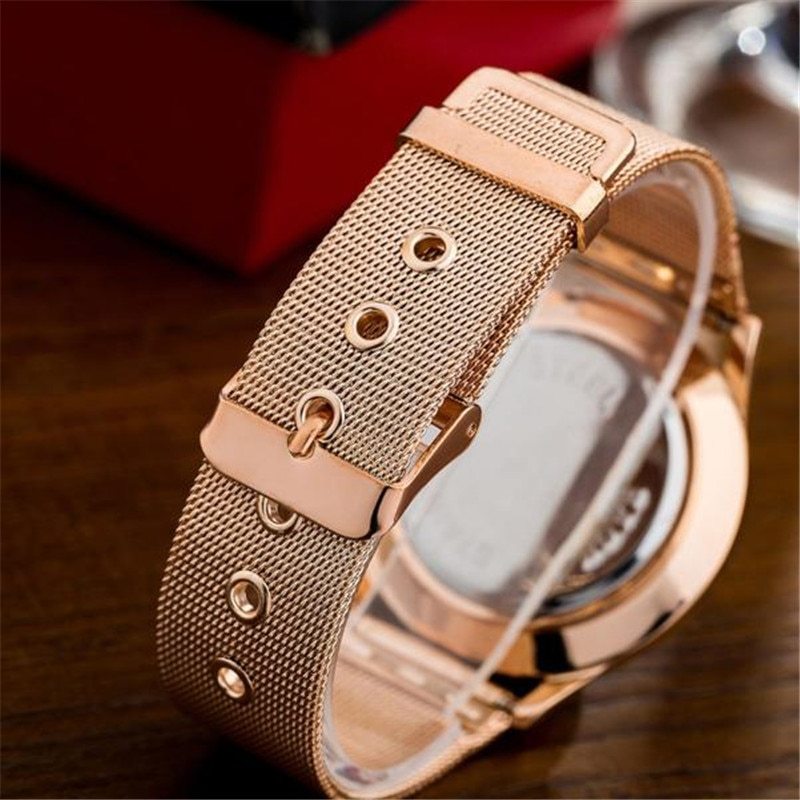 Mode Legierung Gürtel Mesh Minimalistischen Stil relogio feminino saat Uhr für frauen