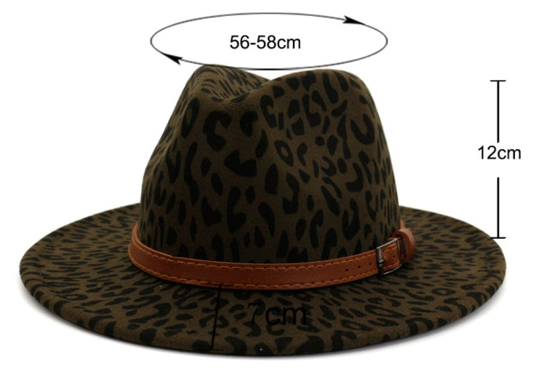 New leopard fur autumn and winter jazz hat