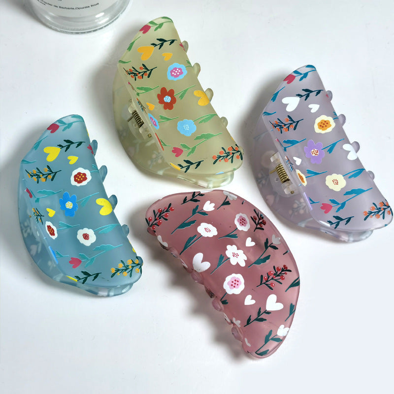 Frosted Hair Clip Flower Fashion