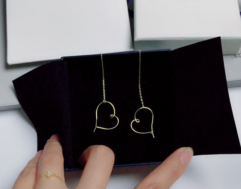 18k gold hollow heart earrings