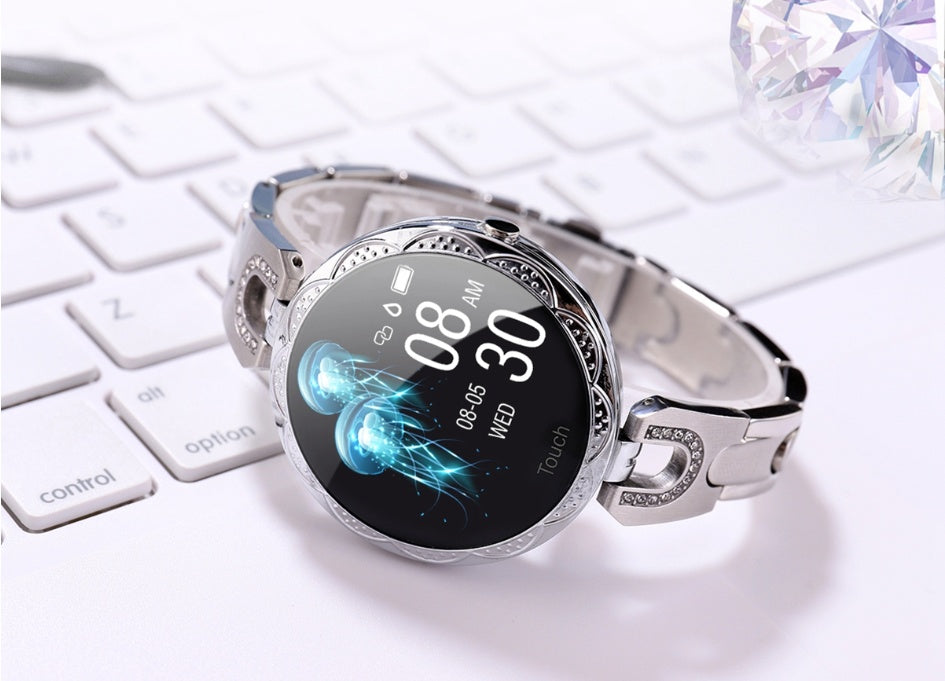 Mode Damen Smart Watch Wasserdicht Tragbarer Herzfrequenzmesser