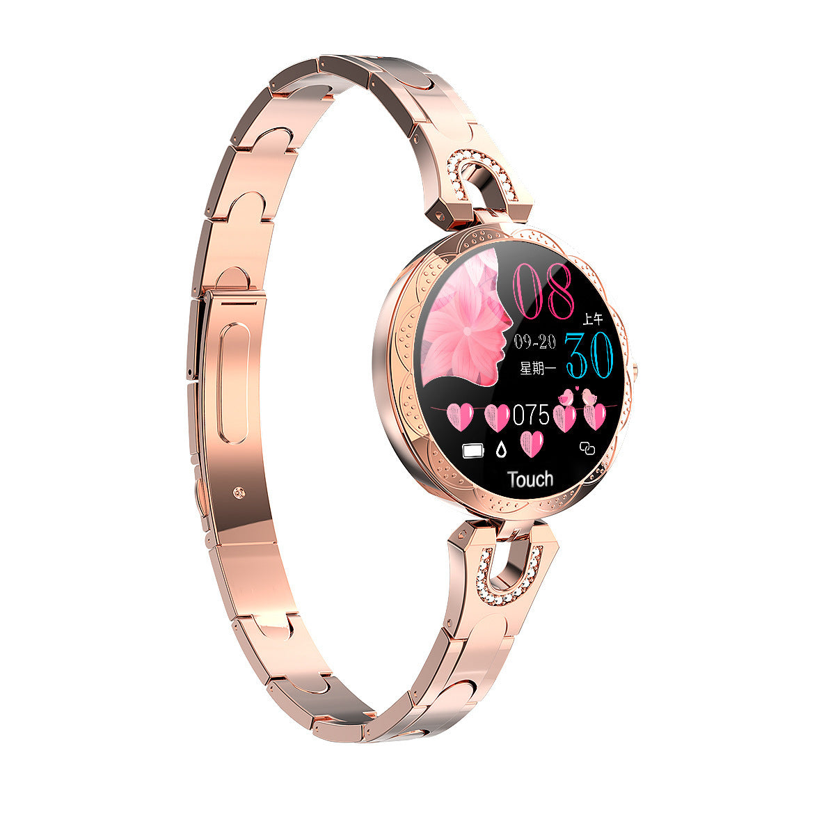 Mode Damen Smart Watch Wasserdicht Tragbarer Herzfrequenzmesser