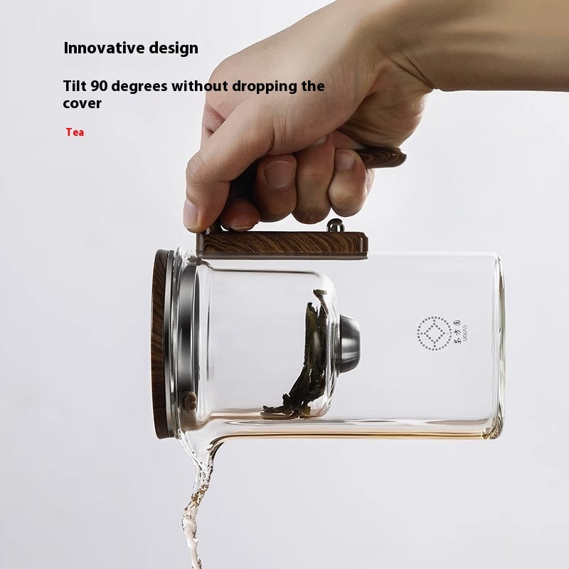 One Click Magnetic Teapot Separation Filtration Glass Tea Pot Tea Water Separator