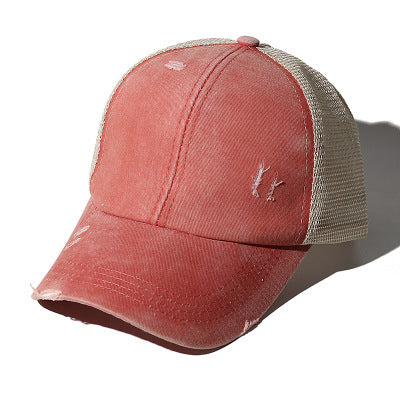 Ponytail Baseball Cap Cross Hole Opening