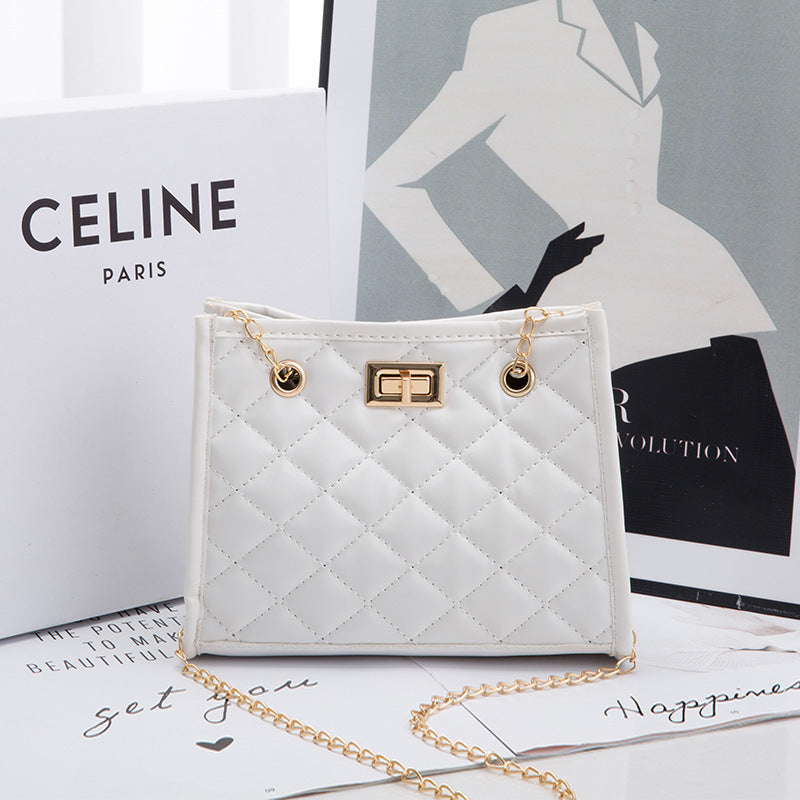 Mini Chain Shoulder Bag Rhombus Sewing