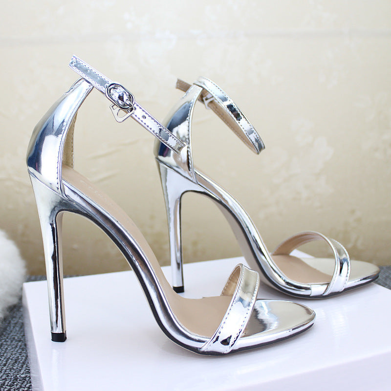 High Heels Gold And Silver Wedding Shoes