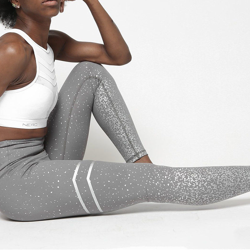 Hot Stamping Yoga Pants High Waist Stretch Fitness