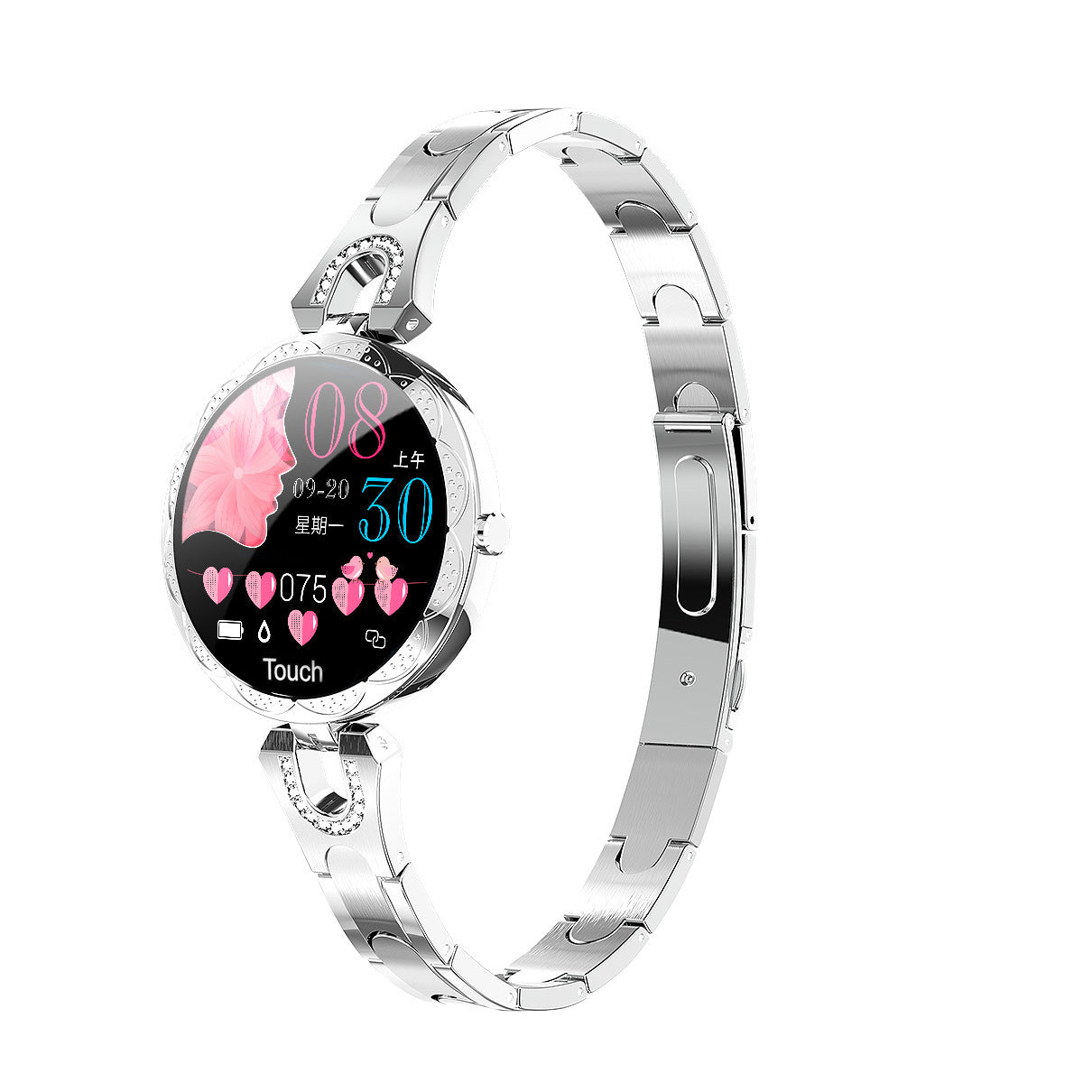 Mode Damen Smart Watch Wasserdicht Tragbarer Herzfrequenzmesser