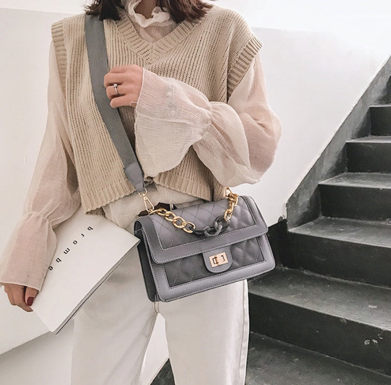 Small fragrance rhombic retro handbags gradient chain shoulder bag
