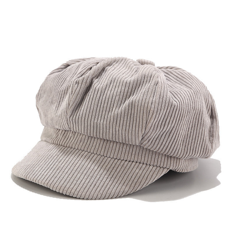 Pure Color Corduroy Women's Trendy Wild Literary Hat