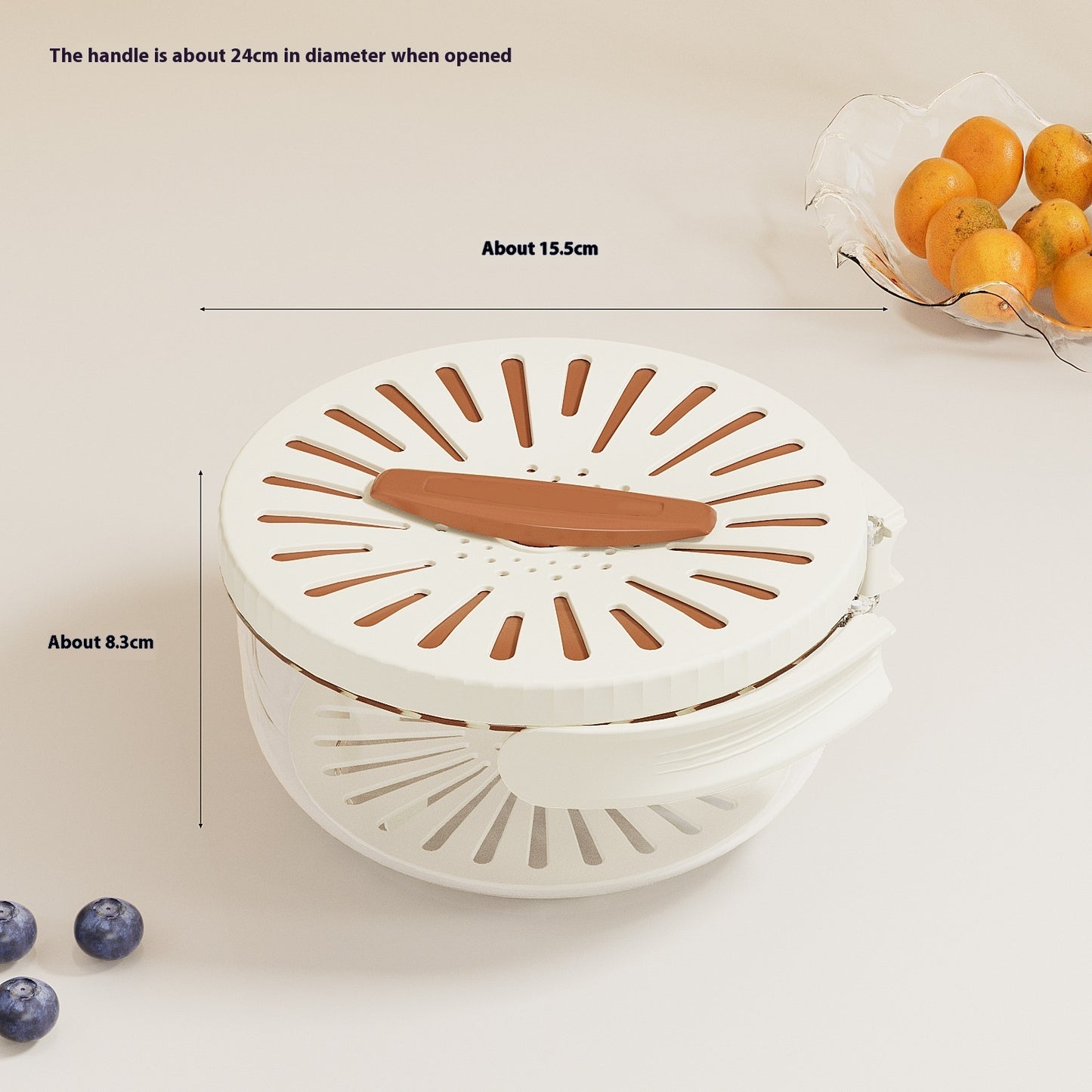 Fruit & Vegetable Washing Bowl Foldable Handle Cleaning Colander