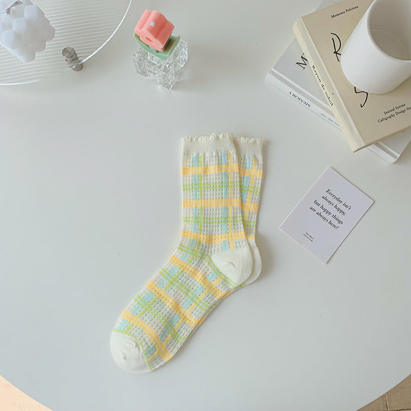 Women's Tulip Flower Glass Silk Socks