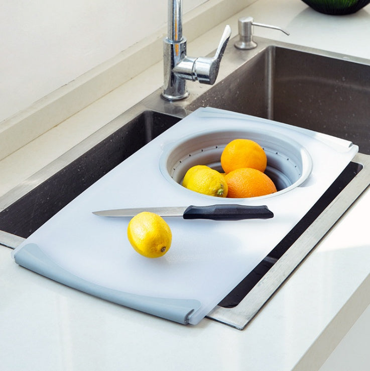 Multi-Functional 3 in 1 Chopping Board Detachable Folding Drain Basket Sink Cutting Board