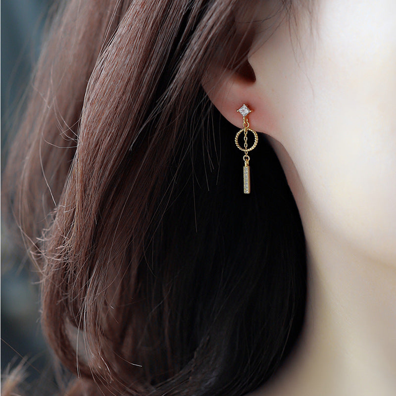 18K gold-covered geometric earrings