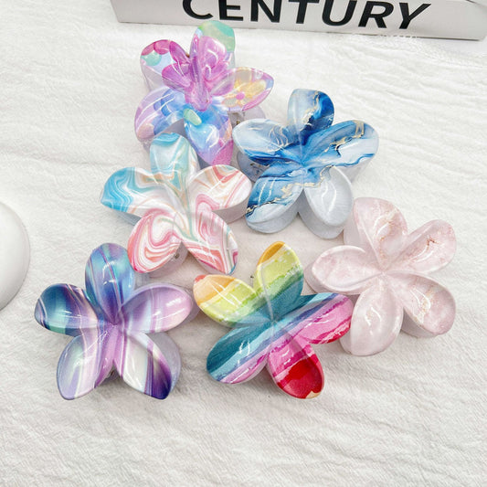 Color Blooming Plumeria Rubra Hair Clip
