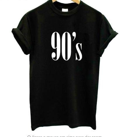 90's T-shirts English alphanumeric street versatile short sleeve