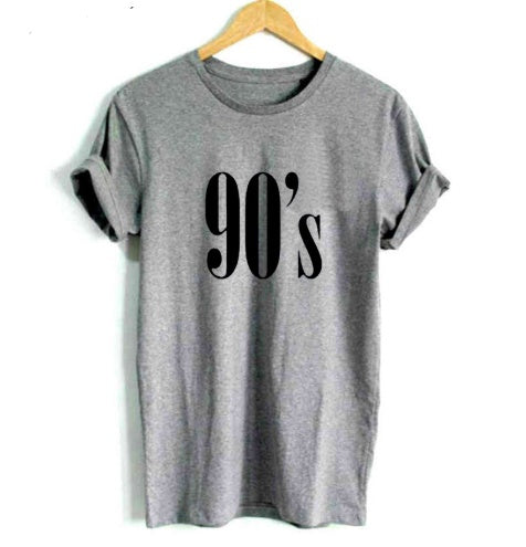 90's T-shirts English alphanumeric street versatile short sleeve