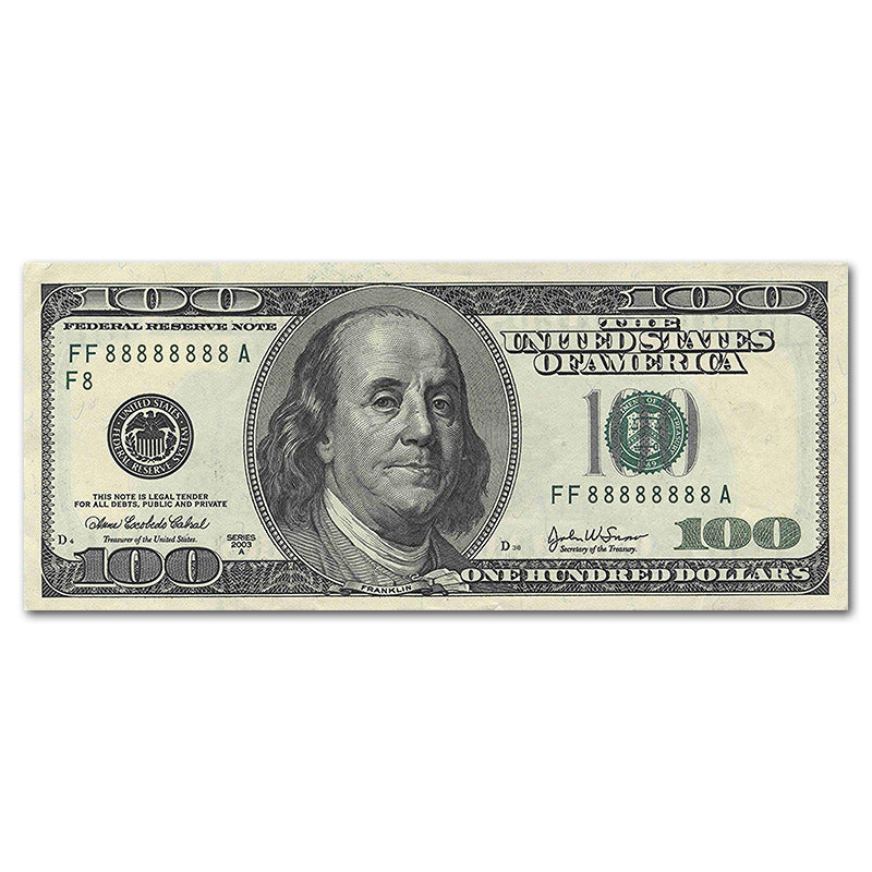 100 dollar poster