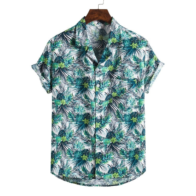 Men Short sleeved beach shirts