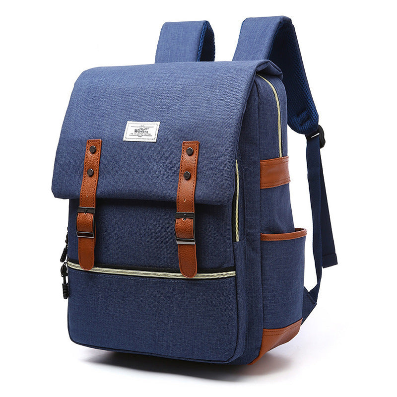 Vintage men women canvas backpack laptop backpack with USB charging fashion travel
