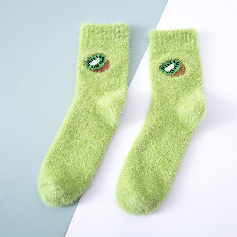 Japanese Plus Coral Velvet Fruit Colour Sock