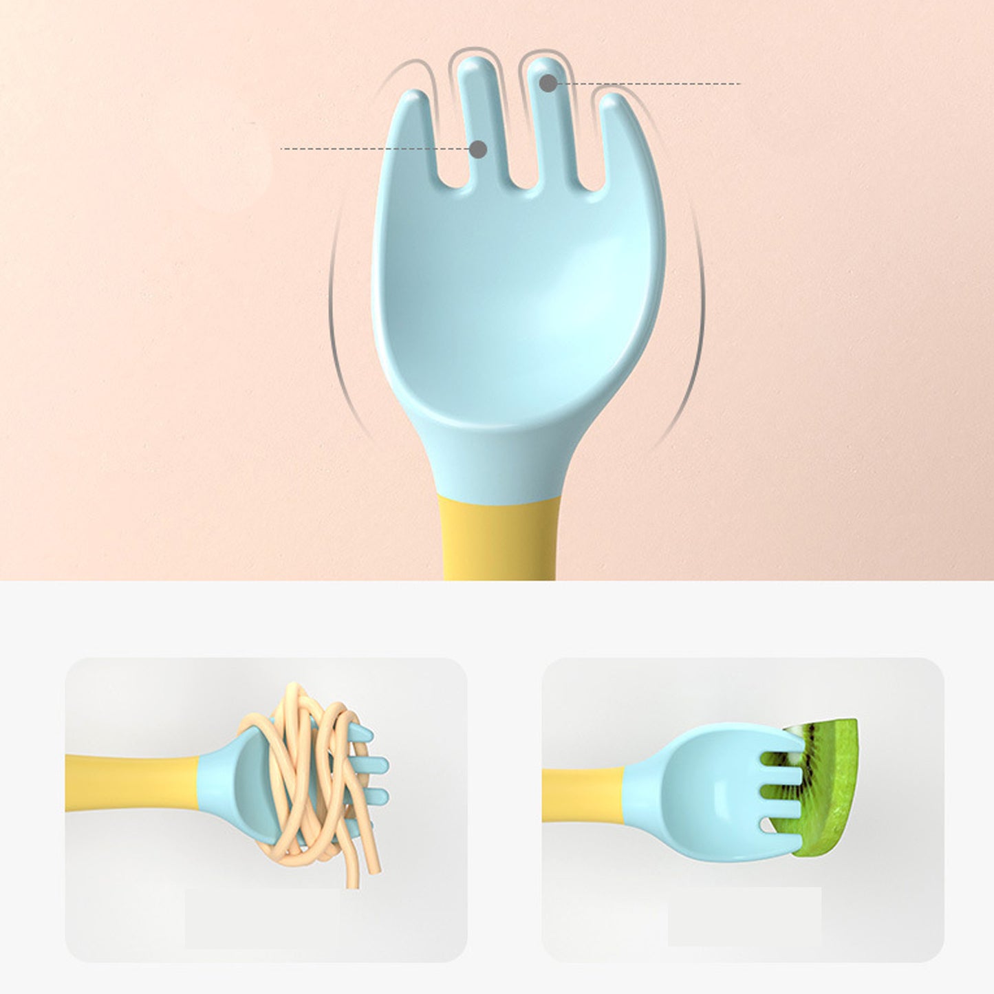 Silicone Spoon for Baby Utensils Set Auxiliary Food Toddler Learn To Eat