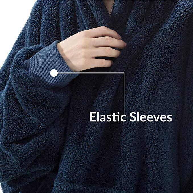 Big Pocket Tops Sweater Comfortable Loose Double-Sided Fleece Thicker Wearable Blanket