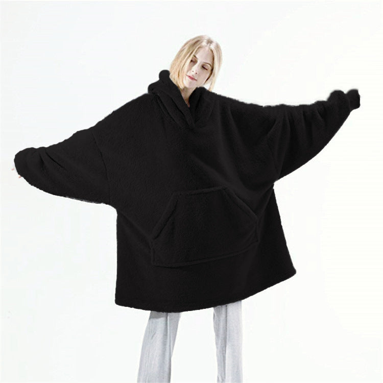 Big Pocket Tops Sweater Comfortable Loose Double-Sided Fleece Thicker Wearable Blanket