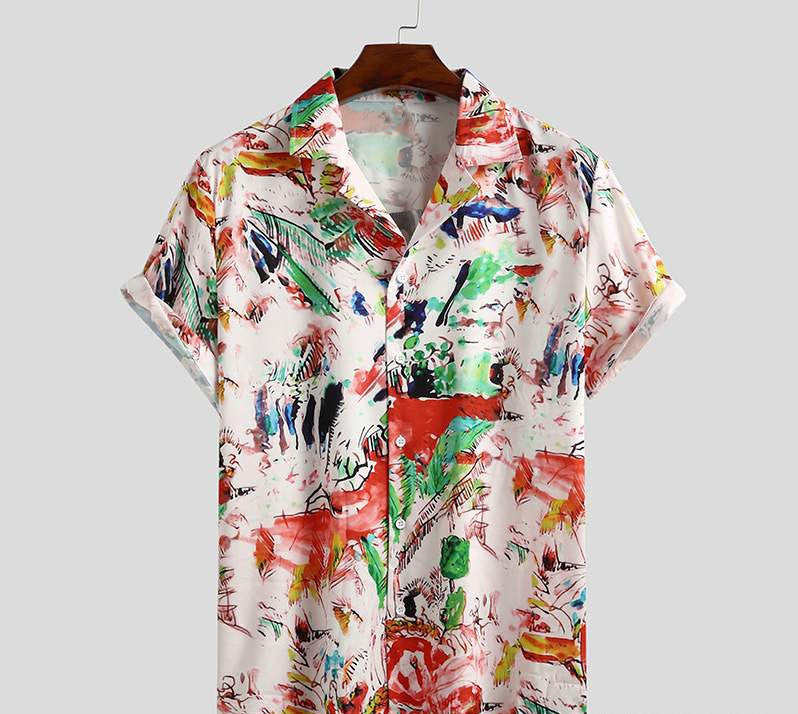 Short Sleeve Printed Summer Hawaiian Beach Shirt