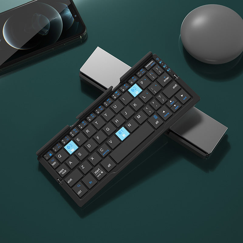 Mini Folding Bluetooth Keyboard Wireless Support3 Devices With Stand Keyboard For Phone Tablet