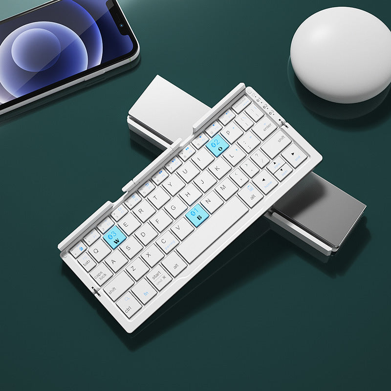 Mini Folding Bluetooth Keyboard Wireless Support3 Devices With Stand Keyboard For Phone Tablet