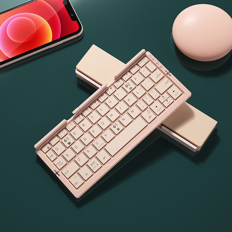 Mini Folding Bluetooth Keyboard Wireless Support3 Devices With Stand Keyboard For Phone Tablet
